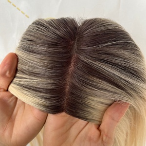 Topper pour femmes populaire, <span class=keywords><strong>cheveux</strong></span> Remy double trame, couleur brune courte, 5*5 Mono Topper avec PU, facile à porter, Topper de <span class=keywords><strong>cheveux</strong></span> Mono - Product Image 2