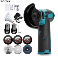 Meuleuse d'angle sans fil professionnelle sans balais avec gâchette, en acier inoxydable, pour bricolage industriel, alimentée par batterie Li-ion, outil de découpe 75 mm