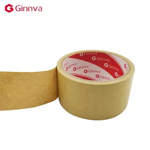 Ginnva pita penyegel perekat kertas Kraft, pita segel akrilik satu sisi sensitif tekanan panas untuk penyegel karton cetak