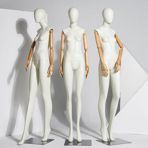 <span class=keywords><strong>Maniquí</strong></span> de brazos de madera articulados femeninos con cabeza de huevo abstracta de cuerpo completo moderno de moda gris de nuevo diseño <span class=keywords><strong>para</strong></span> exhibición de <span class=keywords><strong>ropa</strong></span> de vestir - Product Image 5