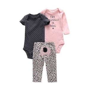 Ropa de Bebé de Algodón para Bebés y Niños Pequeños, Unisex, Bonita, a la Moda, Conjunto de 3 Piezas - Product Image 5