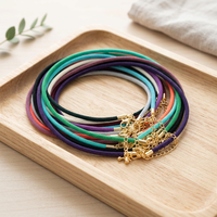 Cordon de fabrication de bijoux personnalisés en acier inoxydable, fermoirs en laiton, cordon tressé en nylon multicolore, cordon en soie, extrémités dorées pour collier