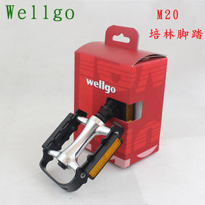 Pedales de Bicicleta de Montaña Wellgo M20 de Aleación de Aluminio con Rodamientos de Bolas Antideslizantes en Negro y Rojo - Product Image 2