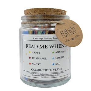 Hồi giáo hy vọng thánh màu sắc mã hóa kính chai thánh Thư Thẻ Jar quà tặng cho cảm xúc quran câu Jar cho Ngày của Cha ramadan - Product Image 1