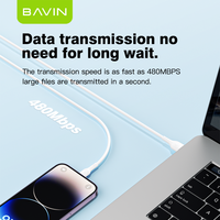 Kabel Bavin Baru dan Harga Murah QC3.0 dengan Transmisi Data Material TPE 1M untuk Semua Ponsel 2023