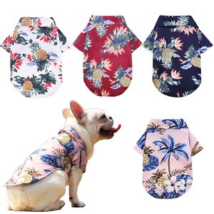 Camisa de perro Hawaiano, ropa de verano transpirable para mascotas, sudaderas para perros, camisas de playa para perros con Árbol de coco y piña - Product Image 3