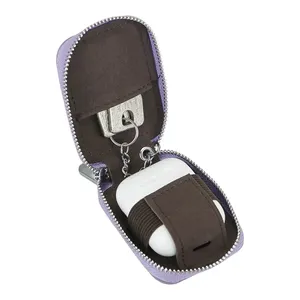 AndoBag Mini Porte-clés de mode pour hommes et femmes, en cuir véritable, avec fermeture éclair, étui pour écouteurs, petit portefeuille avec porte-clés 2517 - Product Image 5