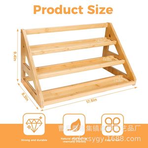 Solid Wood <b>Spice</b> <b>Rack</b> Kitchen Countertop Multi Layer Tiered Storage <b>For</b> Glass <b>Jars</b> Minimalist Design - Product Image 2