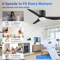 Ventilateur de plafond moderne à profil bas de 42 pouces avec éclairage LED dimmable et télécommande