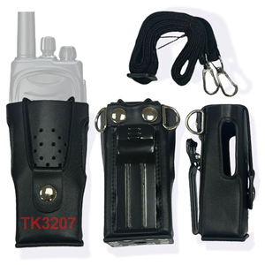 Custodia in pelle per walkie-talkie portatile TK-3207 TK-2207 TK-3307 TK-3200 con clip posteriore e cordino, borsa protettiva in pelle per radio - Product Image 1