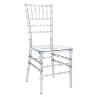 GÜNSTIGER VERKAUFSSCHLAGER Kristall-Chiavari-Hochzeitsstühle Weiße Kunstharz-Stühle für Wohnzimmer, Apartment, Villa und Gewerbenutzung