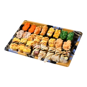 Large Capacity Disposable Food Packaging Sushi Takeaway Box with Anti-Fog Transparent Lid
