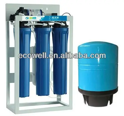 Grote Blauwe 200 ~ 600gpd Commerciële Ro Waterzuiveraar Zuivering Omgekeerde Osmose Systeem
