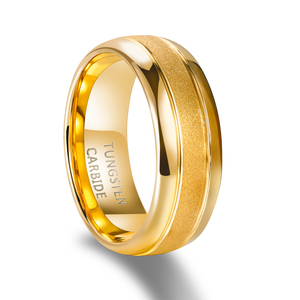 Bagues en carbure de tungstène OAHLAN 8MM pour hommes, finition polie, brossées, plaquées or et argent, bombées, cadeau de mariage - Product Image 1