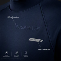 Sweat-shirt col rond bleu marine avec bordure côtelée, pull uni, haut streetwear, vente en gros, commande en gros, vêtements décontractés pour hommes