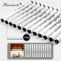 Lot de 6 stylos marqueurs à encre fine noire, imperméables, de qualité archivistique, pour dessin et art, type Micron Fineliner