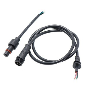Câble Connecteur Étanche M12 Noir, Contact Cuivre 5A, Isolant PVC, pour Connexion d'Alimentation d'Éclairage LED Extérieur - Product Image 2