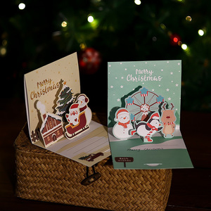 Thiết kế mới 3D Pop Up thẻ cao cấp để lại tin nhắn cảm ơn bạn xe phim hoạt hình DIY Tay Viết gấp thẻ - Product Image 3