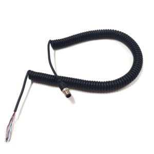 Cables Eléctricos Espirales de Aviación 4x24AWG con Extremos Desnudos, Cables Enrollados de Alimentación, Cables Flexibles Rizados - Product Image 2