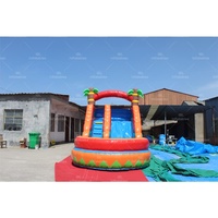 Toboggan aquatique gonflable CE avec piscine à jets d'eau, aire de jeux aquatique commerciale en PVC pour location professionnelle