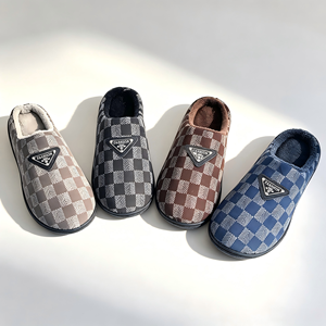 <span class=keywords><strong>Mocassins</strong></span> en daim doux pour hommes, doublure Sherpa chaude, semelle extérieure antidérapante en TPR, amorti, pantoufles d'intérieur personnalisées à marque privée - Product Image 3
