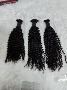 Letsfly Cabello Liso Ondulado Profundo a Granel para Trenzar 10A Sin Trama 100% Cabello Humano Rizado Extensiones de Cabello Remy 12-30 pulgadas 100 gramos - Product Image 6