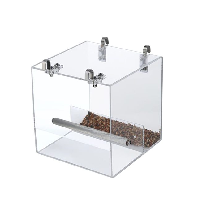Portable Shower No-Leakage Bird Bathtub Acrylic Bird Bath Cage with Hanging Hooks for Most Birdcage