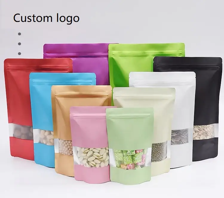 Bolsa Ziplock para alimentos Stand Up personalizada, sacola de plástico biodegradável para embalagens de fábrica na China