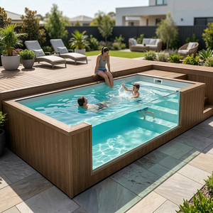 Garden Wholesale Waterproof Prefabricated <b>Large</b> Luxury Outdoor Piscina Fiberglass Swimming Pool - Product Image 3