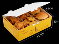 Boîte en carton blanc écologique personnalisée avec logo, pour emballage de restauration rapide, avec poignée, qualité alimentaire, pour poulet frit à emporter