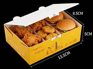 Caja de Papel para Comida Rápida, Ecológica, con Logotipo Personalizado, de Cartón Blanco, con Asa, Apta para Alimentos, para Llevar, Cajas para Pollo Frito - Product Image 5
