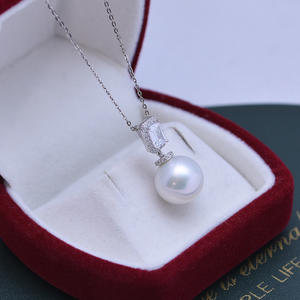 12-13mm White Freshwater <b>Pearl</b> <b>Pendant</b> Necklace for Women S925 Silver with Strong Light Fine Flaws Featuring Flower Blossoms - Product Image 2