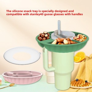 Tasse de tyran de glace transfrontalière avec couvercle <span class=keywords><strong>Assiette</strong></span> à collation Coupe à collation Stanley <span class=keywords><strong>Assiette</strong></span> à fruits Convient pour tasse en silicone 40oz 30oz - Product Image 5