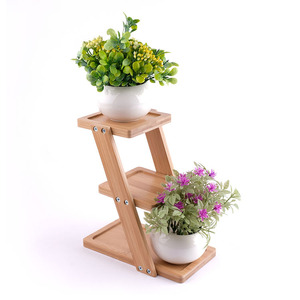 Support à fleurs, support pour plantes succulentes, support de jardinière à plusieurs niveaux pour rebord de fenêtre/baie vitrée, étagère de rangement, support en bambou pour salon - Product Image 2
