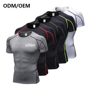 Magliette a Compressione Personalizzate per <span class=keywords><strong>Uomo</strong></span>, Manica Corta, Abbigliamento Sportivo da Palestra, T-Shirt da Allenamento - Product Image 1