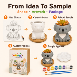 Kit de Bricolage <span class=keywords><strong>pour</strong></span> Enfants : Pot à Succulentes en Céramique à Peindre Soi-même en Forme d'Animal, <span class=keywords><strong>Poterie</strong></span> Non Émaillée, Mini Pot de Fleurs, Décoration de Bureau - Product Image 5