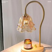 Lampe de bureau chauffante électrique à LED en forme de fleur Lampe de table chauffante à la cire pour chambre à coucher Mariage Cadeaux d'anniversaire
