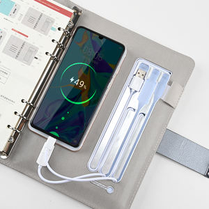 Carnet de notes en cuir avec logo personnalisé Agenda planificateur Code de verrouillage ou de verrouillage des doigts Power Bank Notebook avec clé <span class=keywords><strong>USB</strong></span> et sans fil - Product Image 3