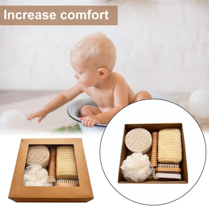 7PCS Bath Set With Scrubbing Towel Bath Brush Pumice Stone Sisal Bath Flower Set Holiday Gift Box - Product Image 2