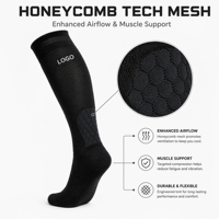 Chaussettes d'équitation techniques de haute qualité, respirantes, en maille nid d'abeille, avec logo personnalisé, compression performante