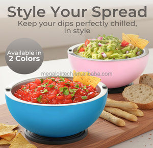 Set di Ciotole Refrigeranti Blu con Coperchi in Silicone, Ciotole in Acciaio Inox per Servire Salse, Guacamole, Condimenti e Salse da Intingere - Product Image 3