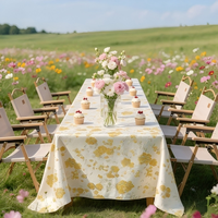 Nappe de table classique rétro à motifs floraux, nappe rectangulaire en tissu jacquard pour décoration de table de jardin, banquet, mariage, festival en plein air