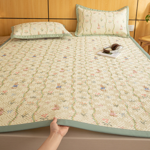 2026 Neue Breitrandige 100% Baumwolle Grobwebstoff Tier-Design Gesteppte Kühlmatte - Sommer-Bettmatte - Product Image 1