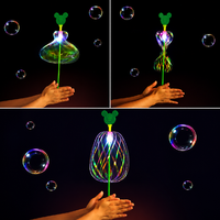 Nouvelle Baguette Magique LED Fleur à Bulles Arc-en-ciel Lumineuse Clignotante, Jouet Cadeau pour Enfants, Idéal pour Anniversaires et Fêtes