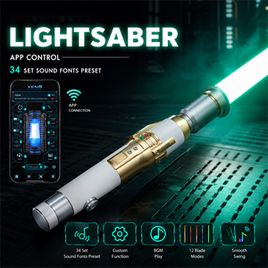 Soldes Exceptionnelles : <span class=keywords><strong>Sabre</strong></span> <span class=keywords><strong>Laser</strong></span> Xeno4.0 Pixel avec Poignée Métallique, 34 Sons, Oscillation Fluide, Contrôle par APP – Collection Épée <span class=keywords><strong>Laser</strong></span> - Product Image 1