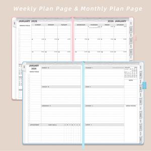 2026 para <span class=keywords><strong>Amazon</strong></span> Daily Cross-Border Plan Notebook A5 Eficiencia personalizable Manual Tapa dura Encuadernación térmica Correa de cuero - Product Image 4