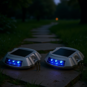 Luces Solares para Camino, 6 LED Azules, Impermeables, de Aleación de Aluminio IP65, para Jardín, Caminos y Exteriores - Product Image 2