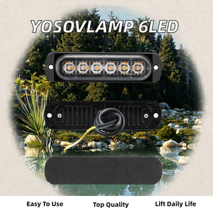 Yosovlamp Ultra-Thin 6LED Luz estroboscópica 12V Reemplazo de señal de recogida de motocicleta Todos los coches Señal lateral general - Product Image 2
