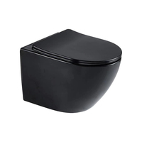 WC suspendu en céramique bleu ciel sans rebord de 180 mm avec siphon en P pour salle de bain