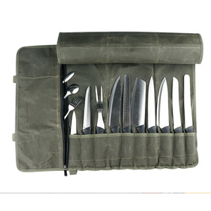Bolsa de Cocina Plegable de Gran Capacidad, de Lona Encerada, con Cierre, Antiarañazos, para Utensilios de Cocina, Cosméticos y Herramientas, para Cuchillos - Product Image 5